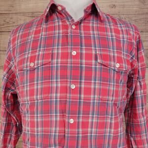 UNTUCKit RED PLAID BUTTON DOWN SHIRT MENS SIZE L LARGE